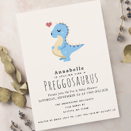 Preggosaurus Cute Funny Dinosaur Pojke dusch Inbjudningar
