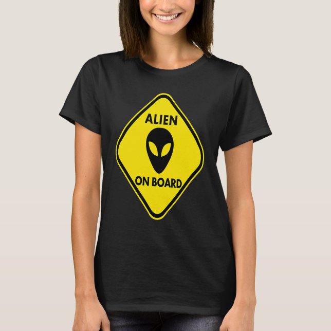 Pregnancy  Alien on Board T Shirt (Framsida)