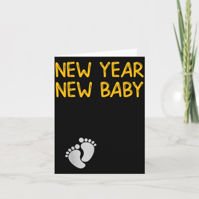 Pregnancy Announcemen - New Year New Baby  Kort (Framsida)