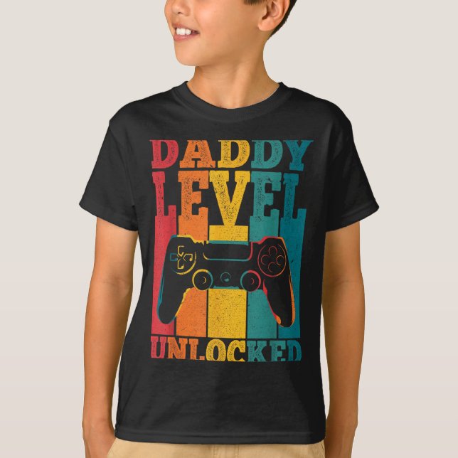 Pregnancy Announcement Dad Level Unlocked New Dadd T Shirt (Framsida)
