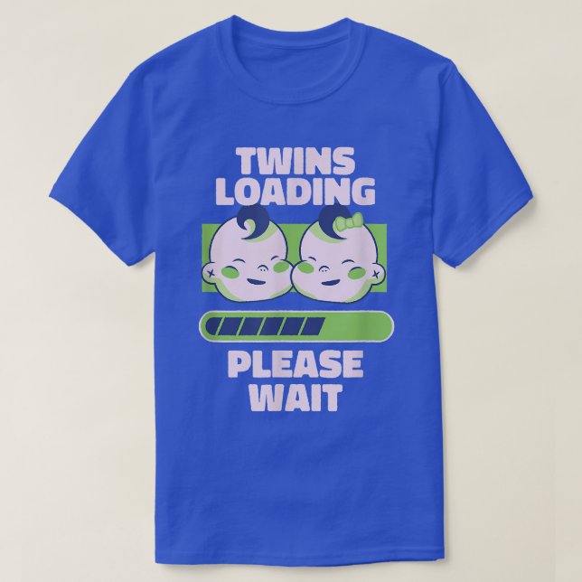 Pregnancy Announcement For Twins T-Shirt (Design framsida)