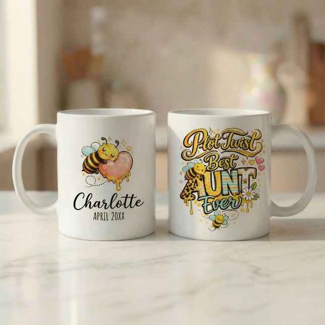Pregnancy Announcement Gift Aunt Plot Twist  Mugg (Skapare uppladdad)