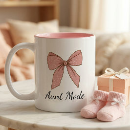 Pregnancy Announcement Gift For Aunt Bow Två-Tonad Mugg