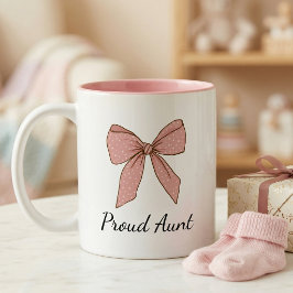 Pregnancy Announcement Gift For Aunt Proud Bow Två-Tonad Mugg