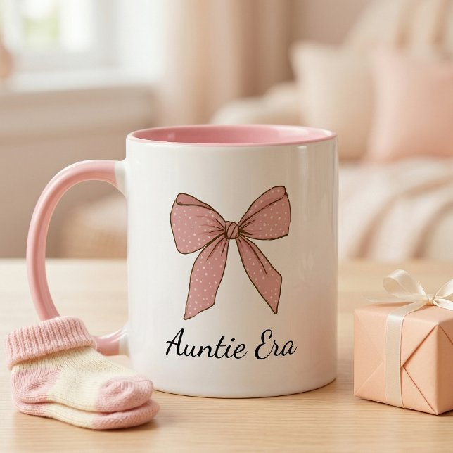 Pregnancy Announcement Gift For Aunt Proud Bow Två-Tonad Mugg (Skapare uppladdad)