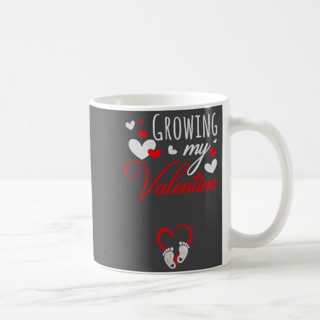Pregnancy Announcement New Mom Growing My Valentin Kaffemugg (Höger)