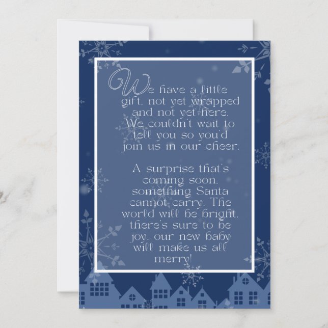 Pregnancy Announcement Poem Card | Holiday Theme Julkort (Framsida)