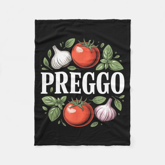 Pregnancy Announcement Prego Pasta Sauce Funny Pre Fleecefilt (Framsidan)