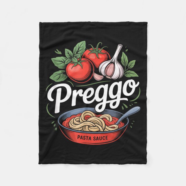 Pregnancy Announcement Prego Pasta Sauce Funny Pre Fleecefilt (Framsidan)