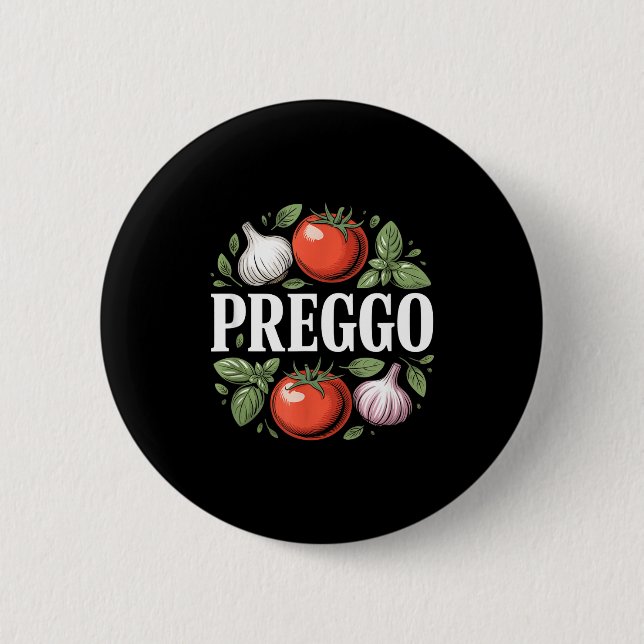 Pregnancy Announcement Prego Pasta Sauce Funny Pre Knapp (Framsida)