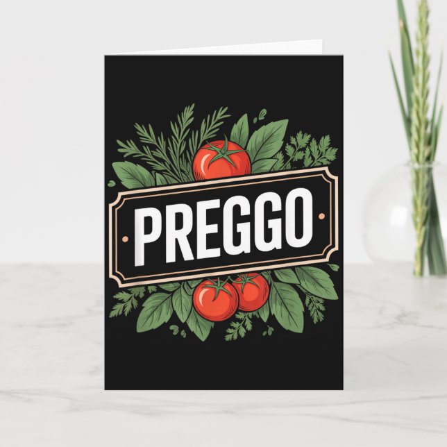 Pregnancy Announcement Prego Pasta Sauce Funny Pre Kort (Framsida)