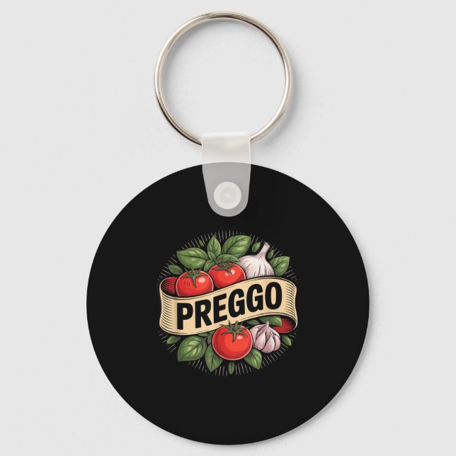 Pregnancy Announcement Prego Pasta Sauce Funny Pre Nyckelring (Framsida)