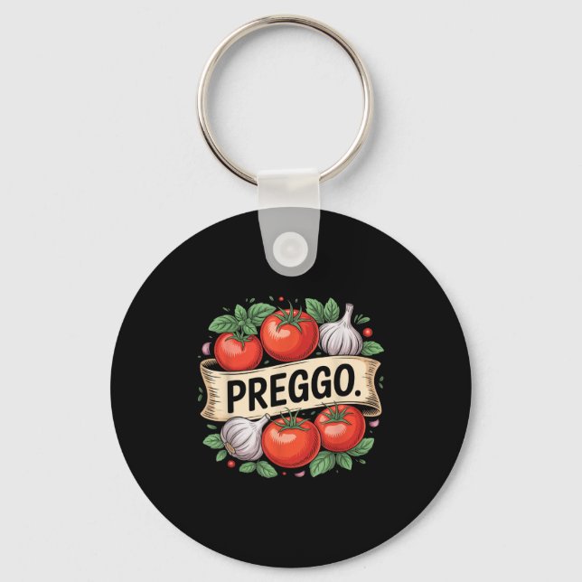 Pregnancy Announcement Prego Pasta Sauce Funny Pre Nyckelring (Framsida)