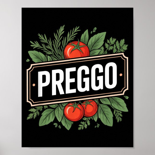Pregnancy Announcement Prego Pasta Sauce Funny Pre Poster (Framsidan)