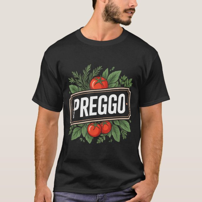 Pregnancy Announcement Prego Pasta Sauce Funny Pre T Shirt (Framsida)
