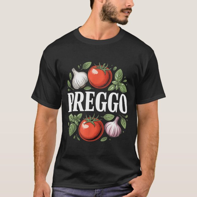 Pregnancy Announcement Prego Pasta Sauce Funny Pre T Shirt (Framsida)
