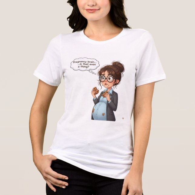 “Pregnancy Brain Funny T-Shirt | Cute Maternity  (Framsida)