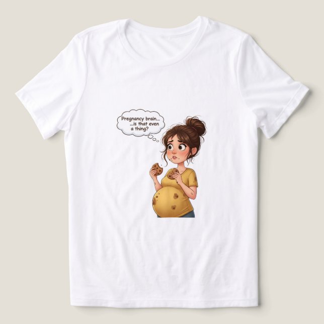 “Pregnancy Brain Funny T-Shirt | Cute Maternity (Design Framsida)