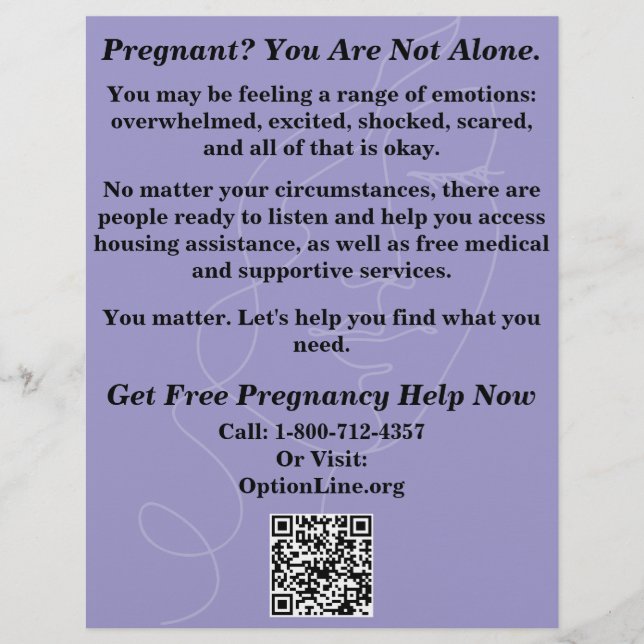 Pregnancy Help/After Abortion Care Flyer (Framsidan)