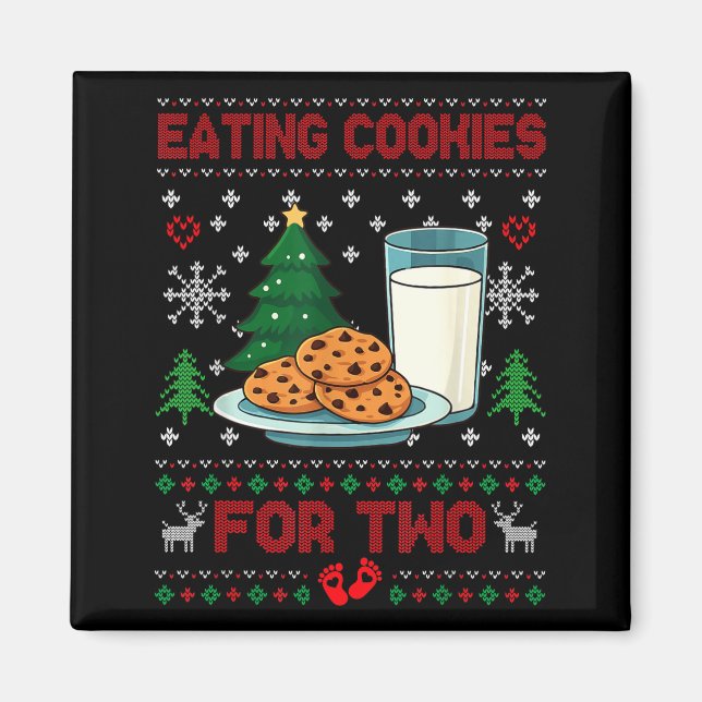 Pregnancy New Mom Baby Pregnant Christmas Couples  Magnet (Framsidan)