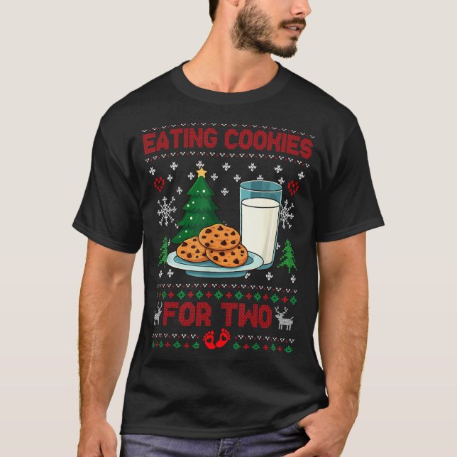 Pregnancy New Mom Baby Pregnant Christmas Couples  T Shirt (Framsida)