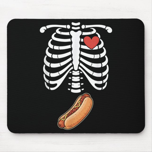 Pregnancy Skeleton Hotdog Belly Bump Rib Cage Hall Musmatta (Framsidan)
