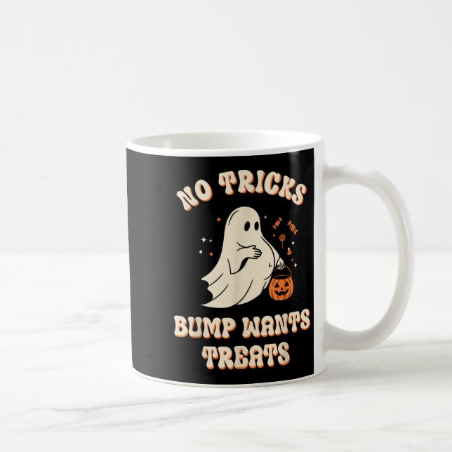 Pregnant Ghost Lazy Trick Or Treat Dress Funny Hal Kaffemugg (Höger)