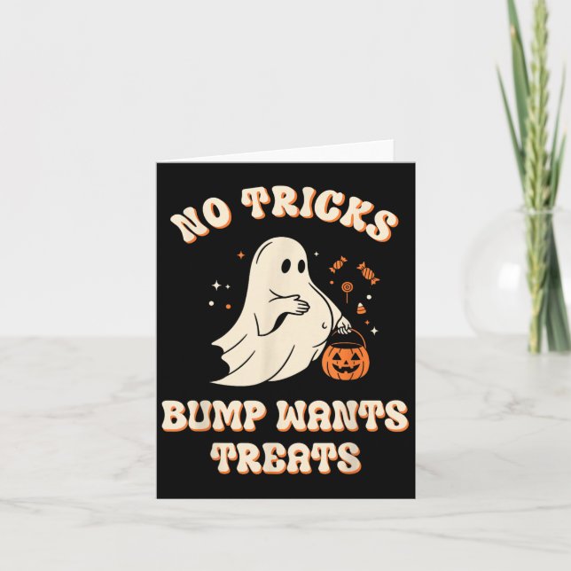 Pregnant Ghost Lazy Trick Or Treat Dress Funny Hal Kort (Framsida)