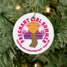 PREGNANT GIRL SOMMER Christian Bible Verse Julgransprydnad Keramik