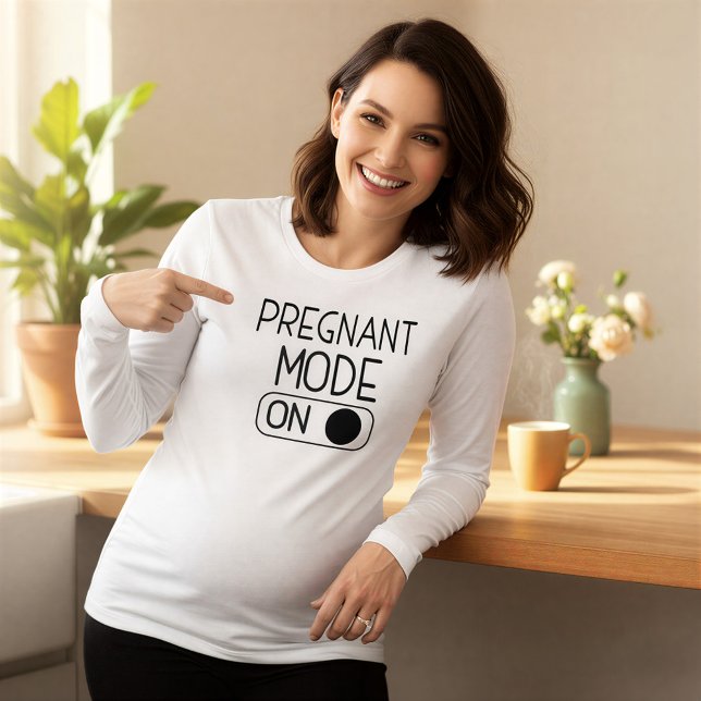 "Pregnant Mode On" Baby Announcement | Maternity T Shirt (Skapare uppladdad)