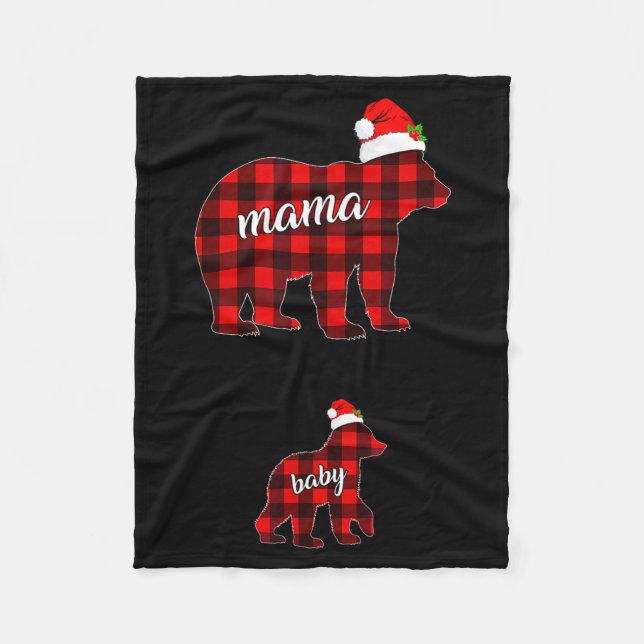 Pregnant Women Mom Mama Bear Pregnancy Christmas P Fleecefilt (Framsidan)