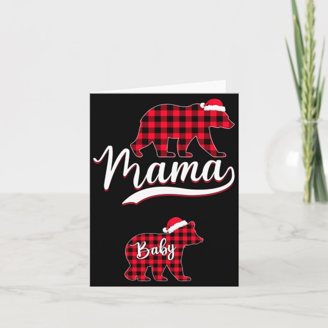 Pregnant Women Mom Mama Bear Pregnancy Christmas P Kort (Framsida)