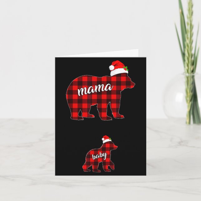 Pregnant Women Mom Mama Bear Pregnancy Christmas P Kort (Framsida)