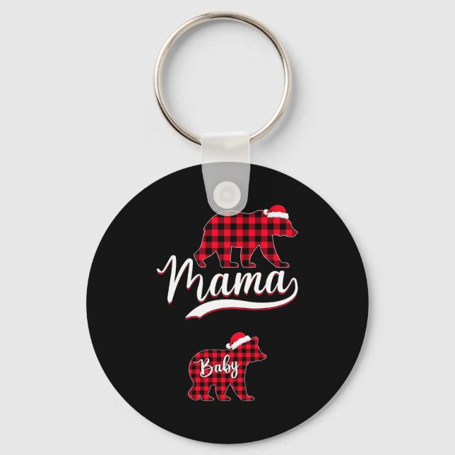 Pregnant Women Mom Mama Bear Pregnancy Christmas P Nyckelring (Framsida)