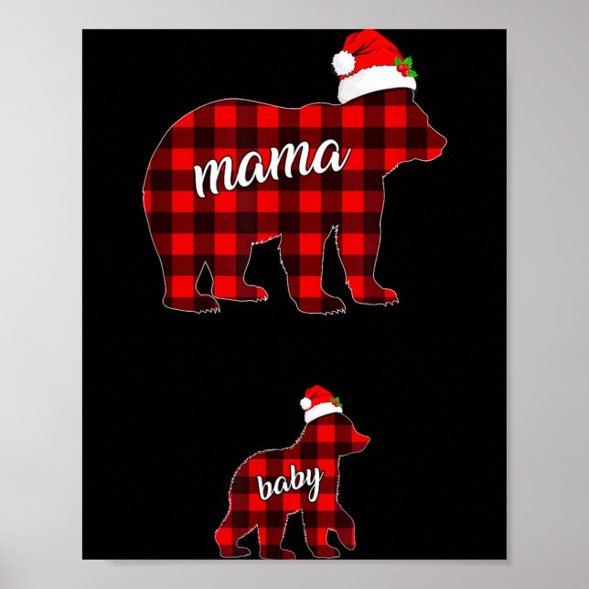 Pregnant Women Mom Mama Bear Pregnancy Christmas P Poster (Framsidan)