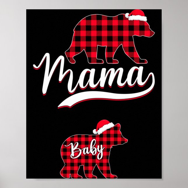 Pregnant Women Mom Mama Bear Pregnancy Christmas P Poster (Framsidan)