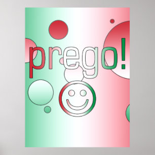 Prego! Italien Flagga Färg Pop Art Poster