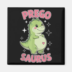 Pregosaurus Cute Retro Mamma Dinosaur Gravid och Magnet