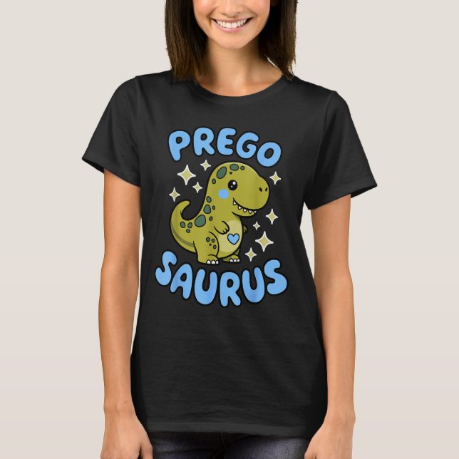 Pregosaurus Cute Retro Mommy Dinosaur Pregnancy An T Shirt (Framsida)