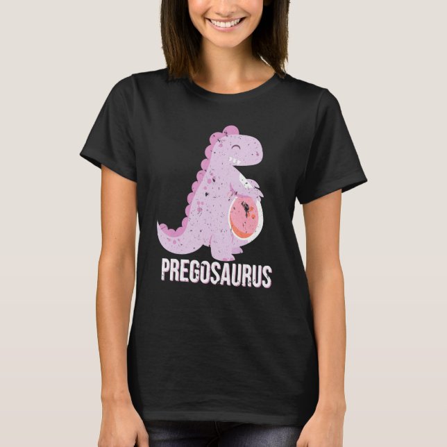 Pregosaurus Funny Dinosaur Pregnancy T Shirt (Framsida)