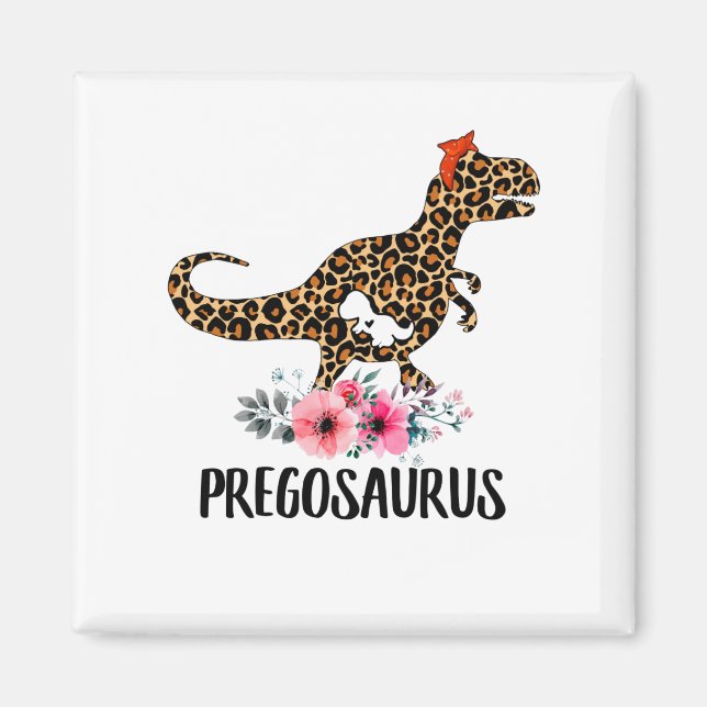 Pregosaurus Funny Gravid Gift Magnet (Framsidan)