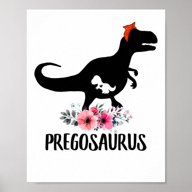 Pregosaurus Funny Gravid Gift Poster (Framsidan)