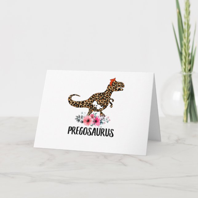 Pregosaurus Funny Gravid Gift Tack Kort (Framsida)