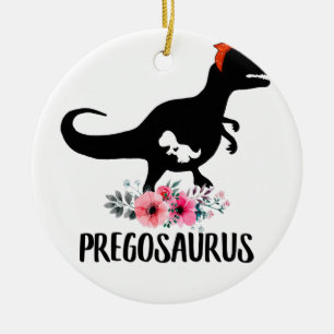 Pregosaurus Gravid Gift Julgransprydnad Keramik
