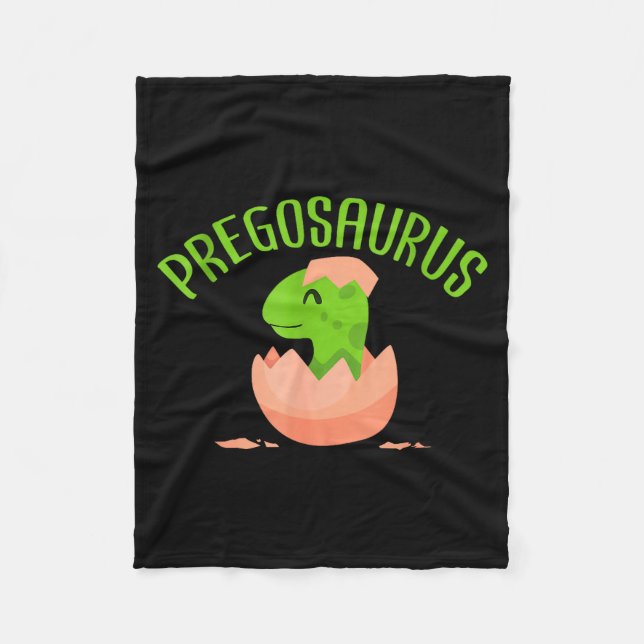 Pregosaurus Preggo Saurus Pregnant Women Dino Love Fleecefilt (Framsidan)
