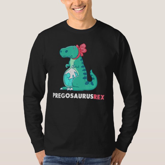 Pregosaurus Rex Dinosaur Gravid Meddelande 1 T Shirt (Framsida)