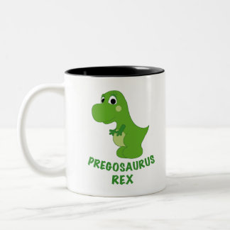 Pregosaurus Rex Gravid T- Rex Cute Dinosaur Två-Tonad Mugg