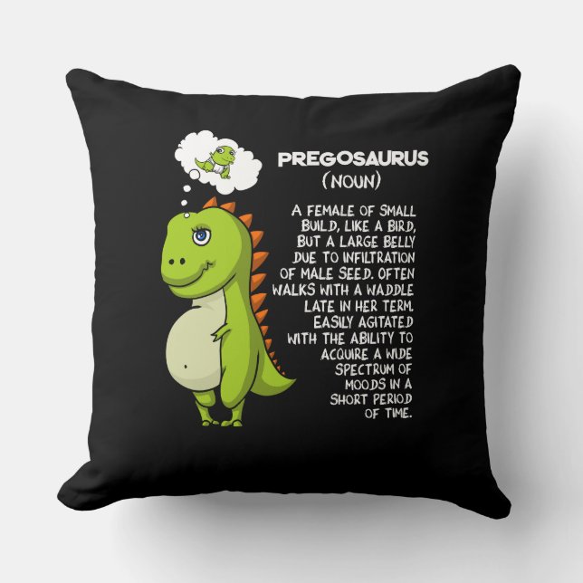 Pregosaurus T-Rex Dinosaur Mamma Gravid Mor Kudde (Framsida)