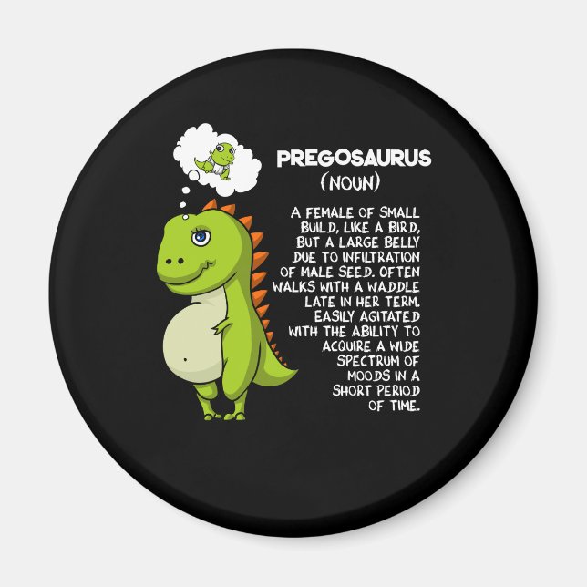 Pregosaurus T-Rex Dinosaur Mamma Gravid Mor Magnet (Framsidan)