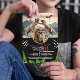 Prehistoric Dinosaur T-rex Birthday Party Inbjudningar